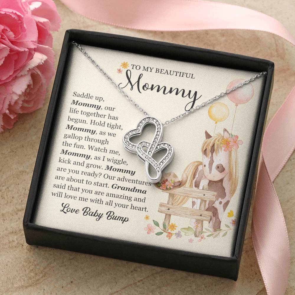 Saddle Up Mommy Necklace 1 Double Hearts Necklace
