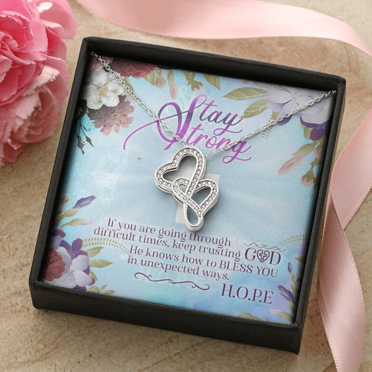 Stay Strong -  Double Hearts Necklace