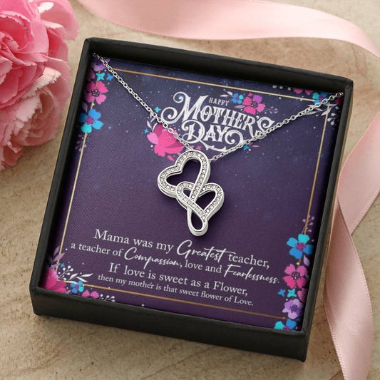 Happy Mothers Day Double Hearts Necklace
