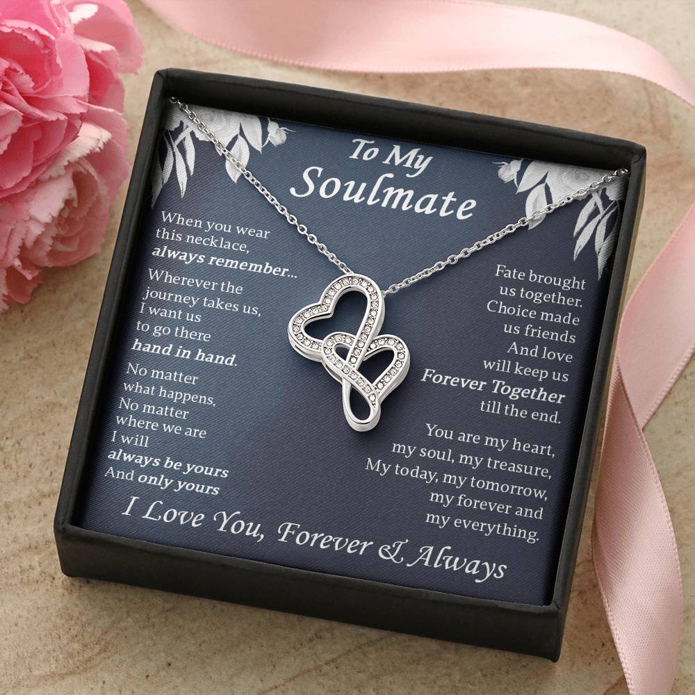 Gift For Your Soulmate - My Treasure - Double Hearts Double Hearts Necklace