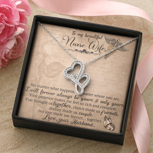 My Special Nurse Wife Double Hearts Necklace