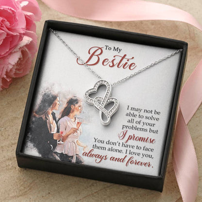 To My Best Friend-Necklace For Gift 1 Double Hearts Necklace