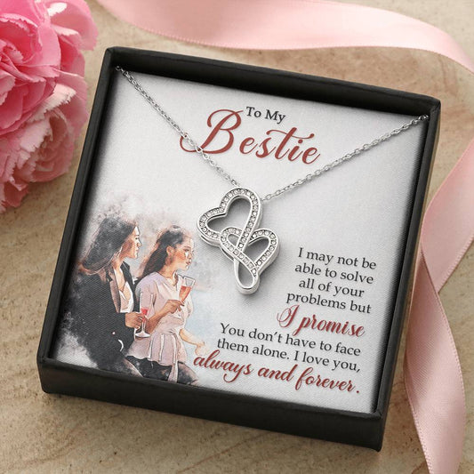 To My Best Friend-Necklace For Gift 1 Double Hearts Necklace