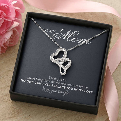 Perfect Gift For Mom Necklace - Mother's Day Gift For Mom 1 Double Hearts Necklace