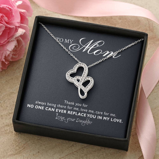 Perfect Gift For Mom Necklace - Mother's Day Gift For Mom 1 Double Hearts Necklace