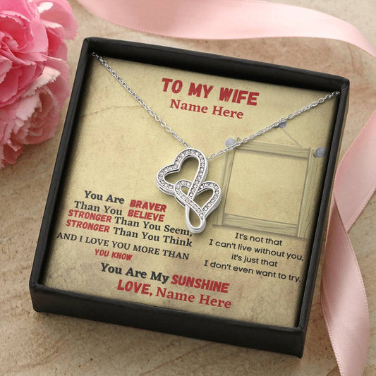 My Wife My Sunshine Double Hearts Necklace