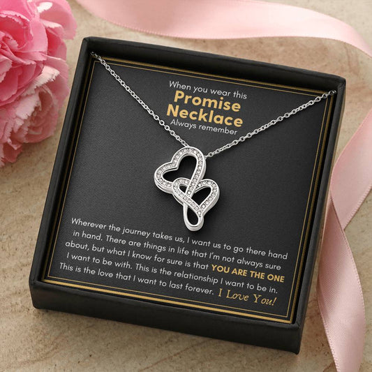 Promise Necklace - You Are The One! Double Hearts Necklace