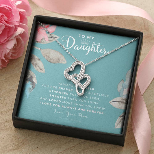 To My Daughter Live Your Dreams Dragonfly Necklace Gift For Daughter From Dad Daughter Birthday Graduation Christmas P Double Hearts Necklace
