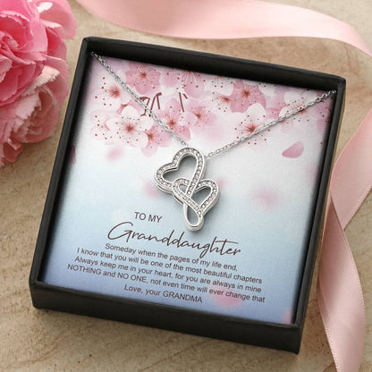 Someday When The Pages Of My Life End - Best Gift For Granddaughter Double Hearts Necklace