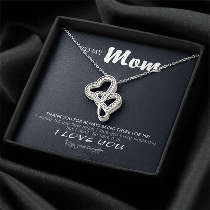 Perfect Gift For Mom Necklace Double Hearts Necklace