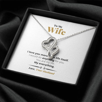 You Are My Everything -  Double Hearts Necklace