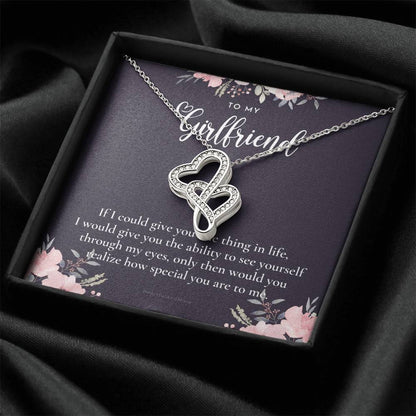 To My Girlfriend Girlfriend Necklace Anniversary Gift For Girlfriend Girlfriend Gift Gift For Girlfriend Necklace For  Double Hearts Necklace