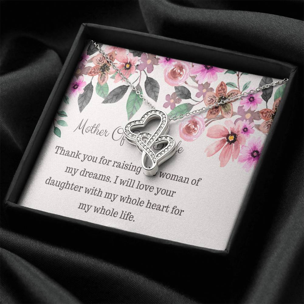 Mother Of The Bride Gift Double Hearts Necklace