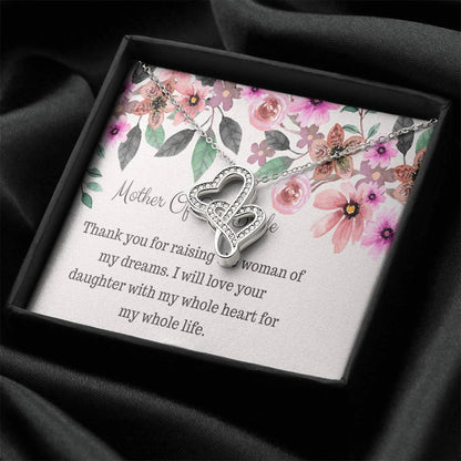 Mother Of The Bride Gift Double Hearts Necklace