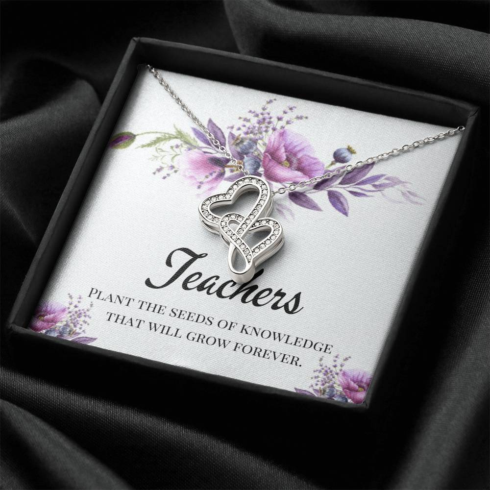 Best Teacher Gifts Double Hearts Necklace