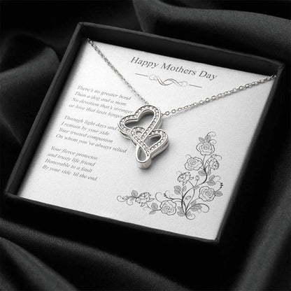 Dog Mom Double Hearts Mothers Day Necklace Double Hearts Necklace
