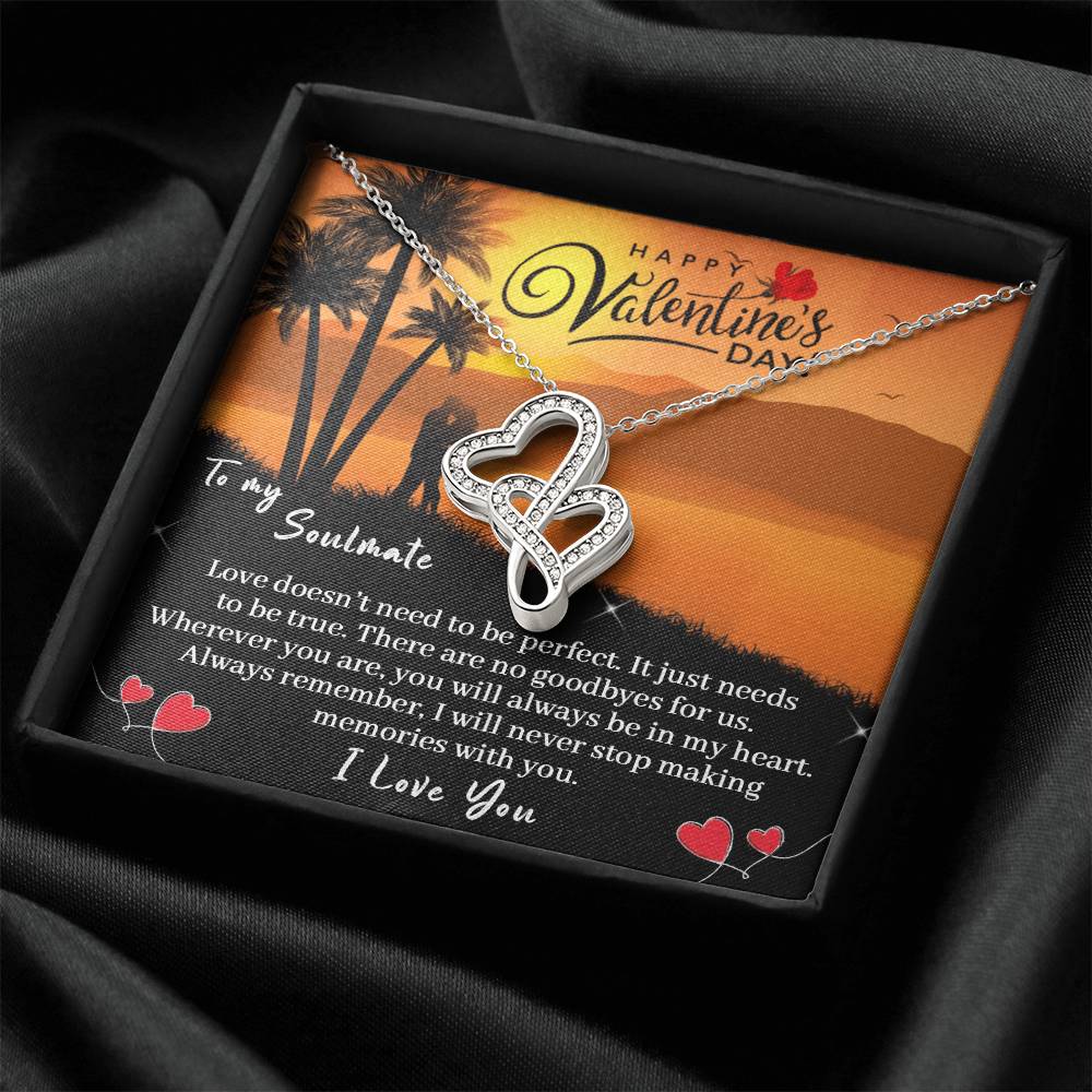 To My Soulmate -  1 Double Hearts Necklace