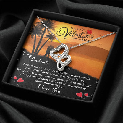 To My Soulmate -  1 Double Hearts Necklace