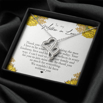 To My Mother In Law Thank You For Raising The Man I Love  Double Hearts Necklace