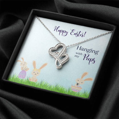Happy Easter - Hanging With My Pepps - Necklace Double Hearts Necklace
