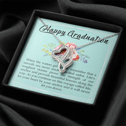 Graduation Gift For Daughter - Class Of 2022 Necklace - Class Of 2022 Necklace Jewelry Gift - Graduation Gift For Daug 1 Double Hearts Necklace