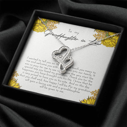 To My Granddaughter-In-Law Gift I Wanted To Tell You  2 Double Hearts Necklace