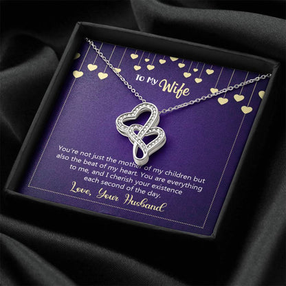 Happy Anniversary You're Not Just The Mother Of My Children  Double Hearts Necklace
