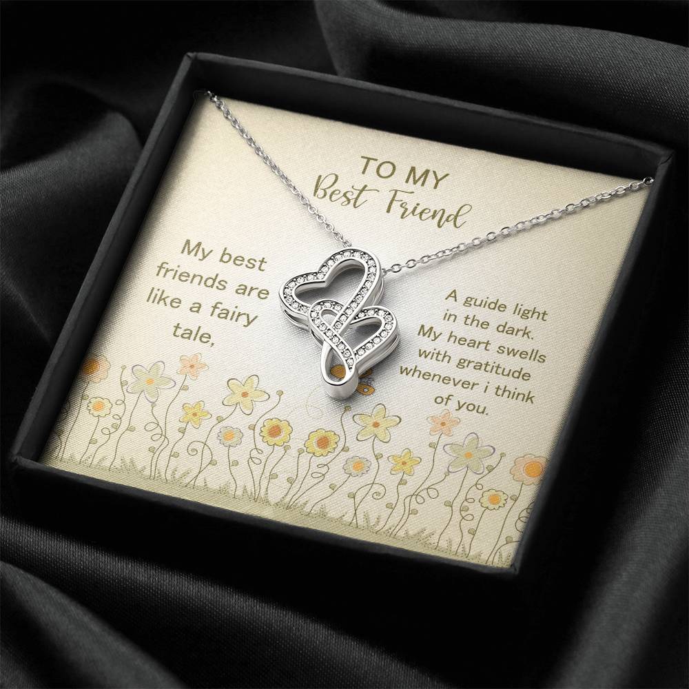 To My Best Friend Double Hearts Necklace