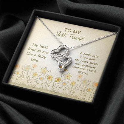 To My Best Friend Double Hearts Necklace