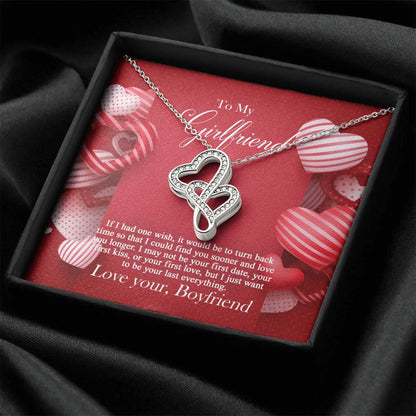 To My Girlfriend -  Double Hearts Necklace