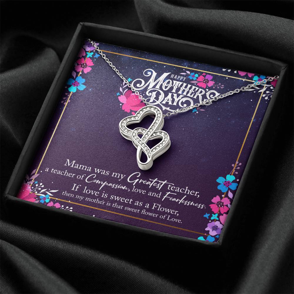 Lovely Mom - Happy Mothers Day Double Hearts Necklace