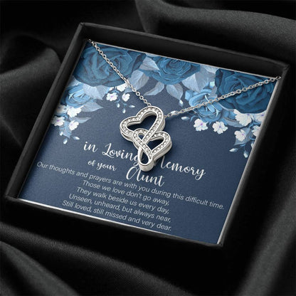 In Loving Memory Of Your Aunt Double Hearts Necklace
