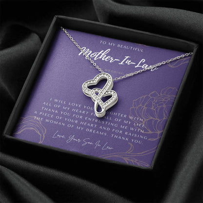 Mother Of The Bride Gift From Groom  Mother In Law Gift On Wedding Day From Groom  Gifts For Mother Of The Bride  Futu Double Hearts Necklace