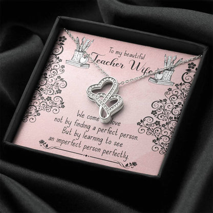 To My Wife Necklace Gift Anniversary Gift Gifts For Her Christmas Gift For Wife Birthday Gift G 1 Double Hearts Necklace