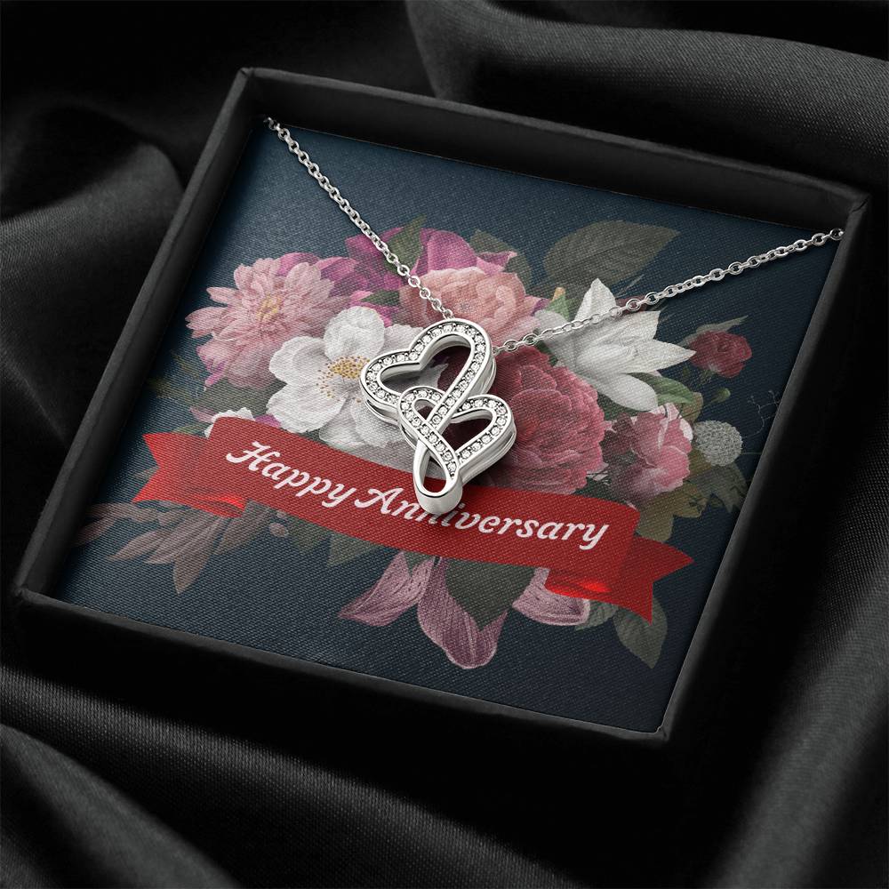 Happy Anniversary -  Double Hearts Necklace