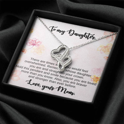 Gift For My Daughter Double Hearts Necklace