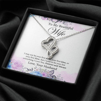 To My Beautiful Wife Double Hearts Beautiful Necklacegift For Wifehusband From Wifhusband Gift Wifelove Your Husband. Double Hearts Necklace