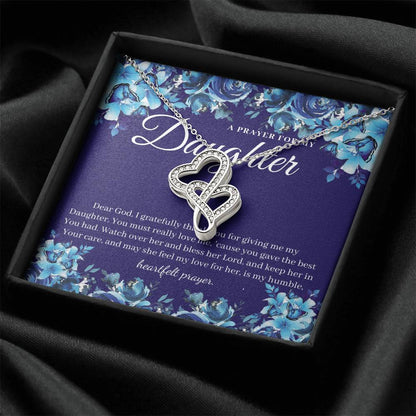 To My Graduation Daughter Double Heart Necklace Gift - Gift For Daughter From Mom - Daughter's Birthday - Daughter's G Double Hearts Necklace