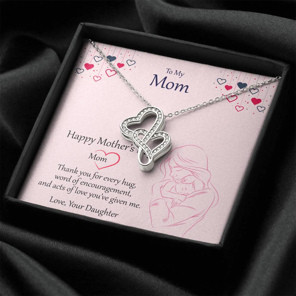 Best Mother's Day Gift For Mom Double Hearts Necklace