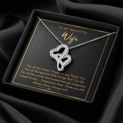 My Beautiful Wife I Love You Still Double Hearts Necklace