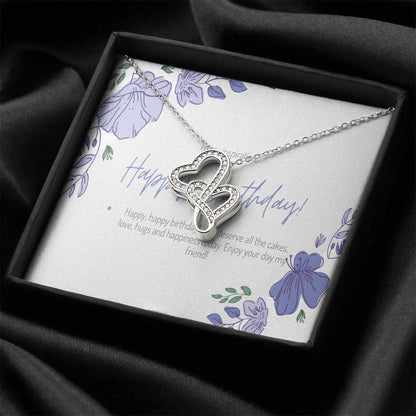 To My Daughter 3 Double Hearts Necklace