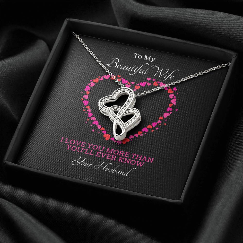 She Was So Happy She Cried Happy Tears... Donald L. Double Hearts Necklace
