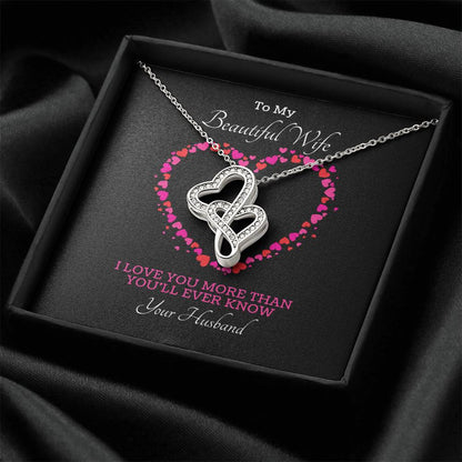 She Was So Happy She Cried Happy Tears... Donald L. Double Hearts Necklace