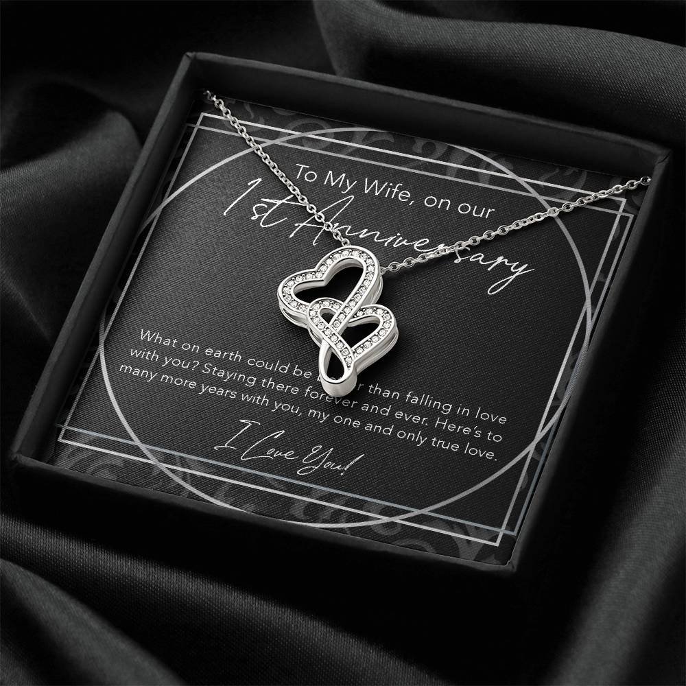 Joined Hearts Necklace Anniversary Gift For Wife To My Wife Wife Jewelry Anniversary Necklace Wife Gift Sentimental An Double Hearts Necklace