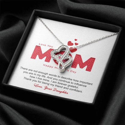 Thank You For Being My Friend And Confidant Mother - Necklace Double Hearts Necklace