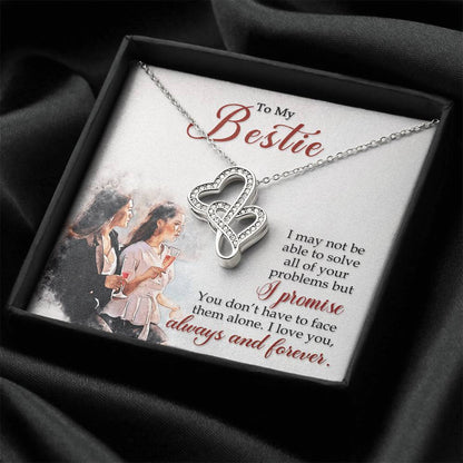 To My Best Friend-Necklace For Gift 1 Double Hearts Necklace