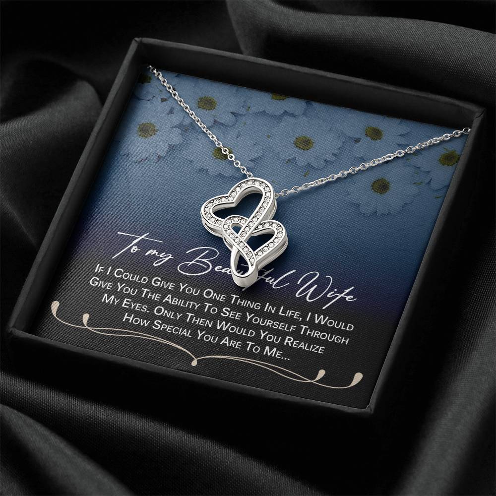 To My Beautiful Wife Necklace  Anniversary Gift For Wife Birthday Gift For Wife Gift For Wife Necklace For Wife Gift F 3 Double Hearts Necklace