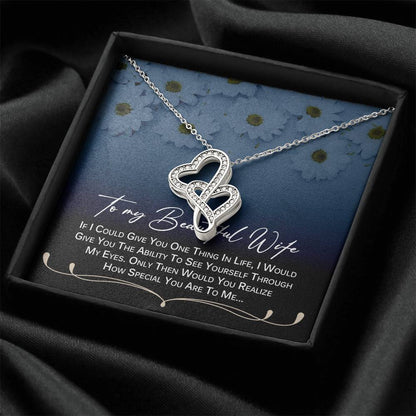 To My Beautiful Wife Necklace  Anniversary Gift For Wife Birthday Gift For Wife Gift For Wife Necklace For Wife Gift F 3 Double Hearts Necklace