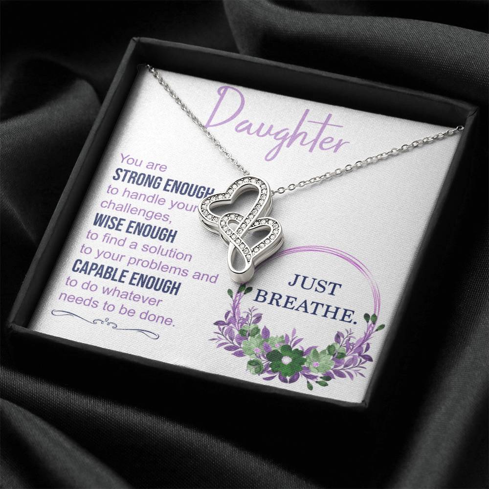 Gift For Daughter From Mommother And Daughter Necklace Double Hearts Necklace