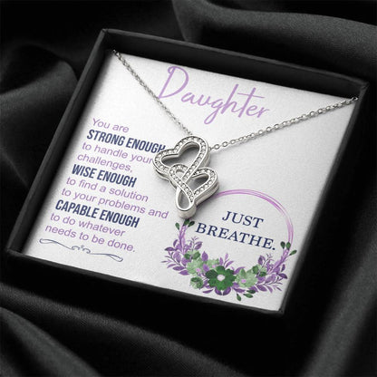 Gift For Daughter From Mommother And Daughter Necklace Double Hearts Necklace